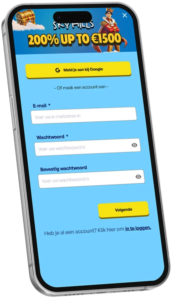Registratie via de SkyHills app